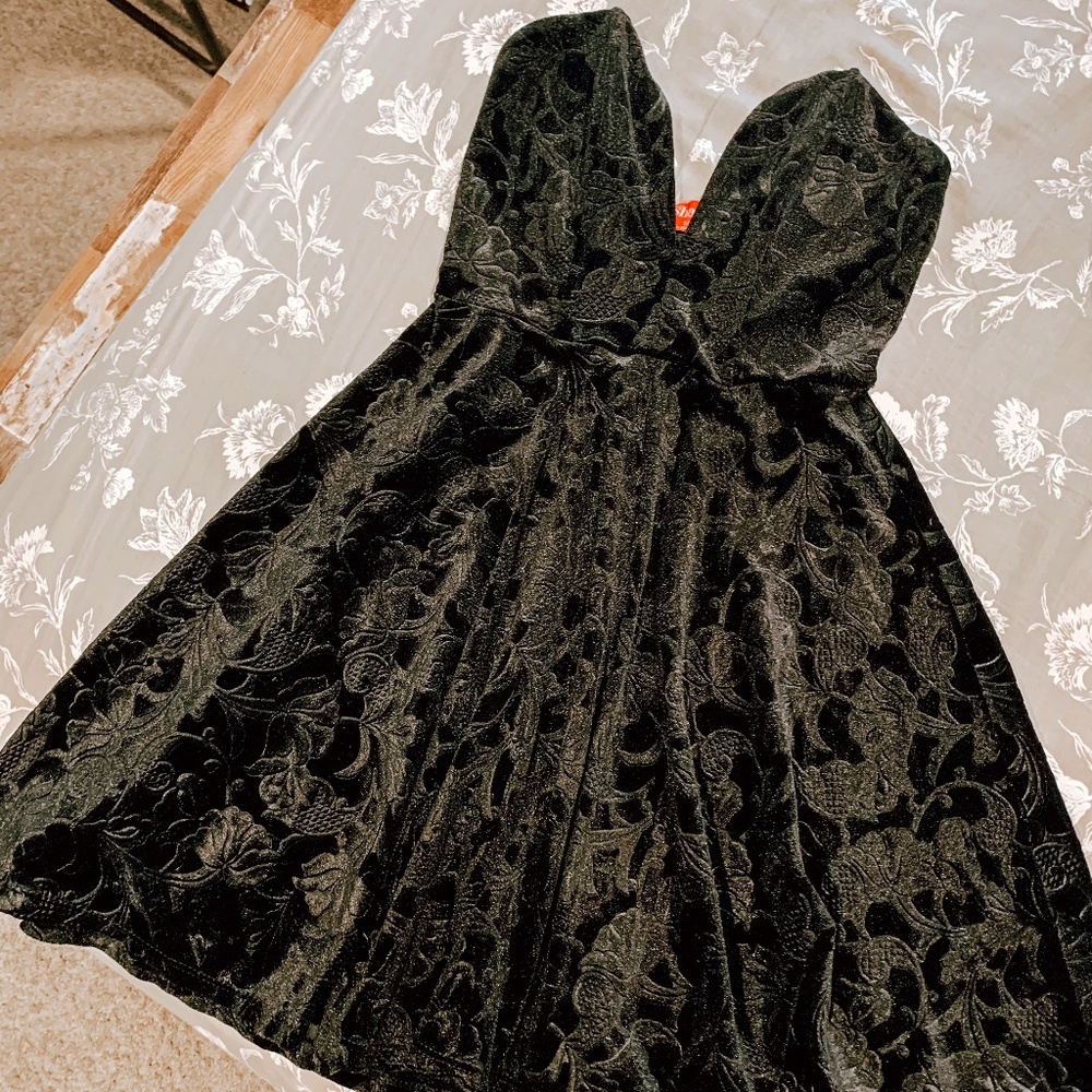 Strapless Velvet Dress